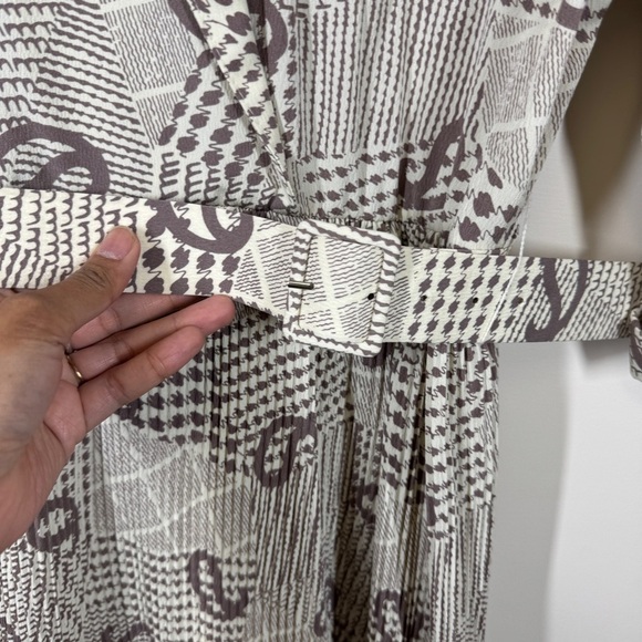 Vintage Orite Petite 70s 90s Geometric Paisley Print Midi Dress Size Large - Picture 7 of 16